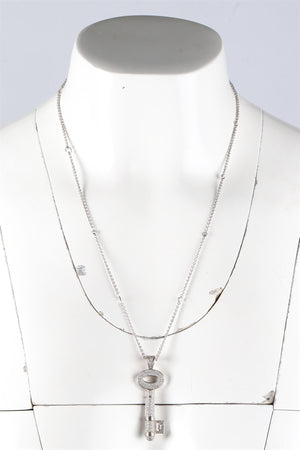 THEO FENNELL KEY 18K WHITE GOLD AND DIAMOND PENDANT