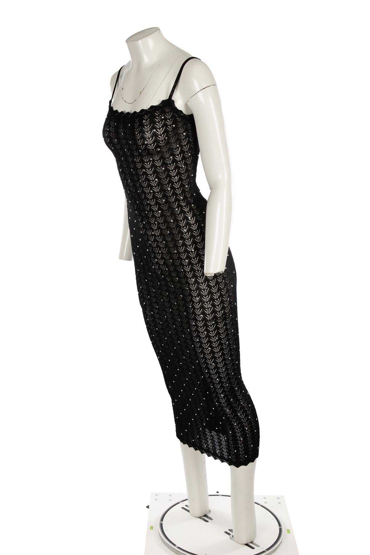 ALEXANDRA RICH BLACK MESH MAXI DRESS IT 40 UK 8