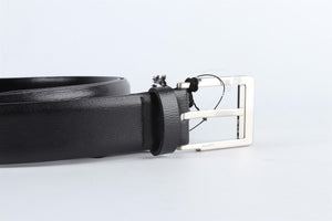 LANVIN BLACK MEN'S LEATHER BELT 105 CM