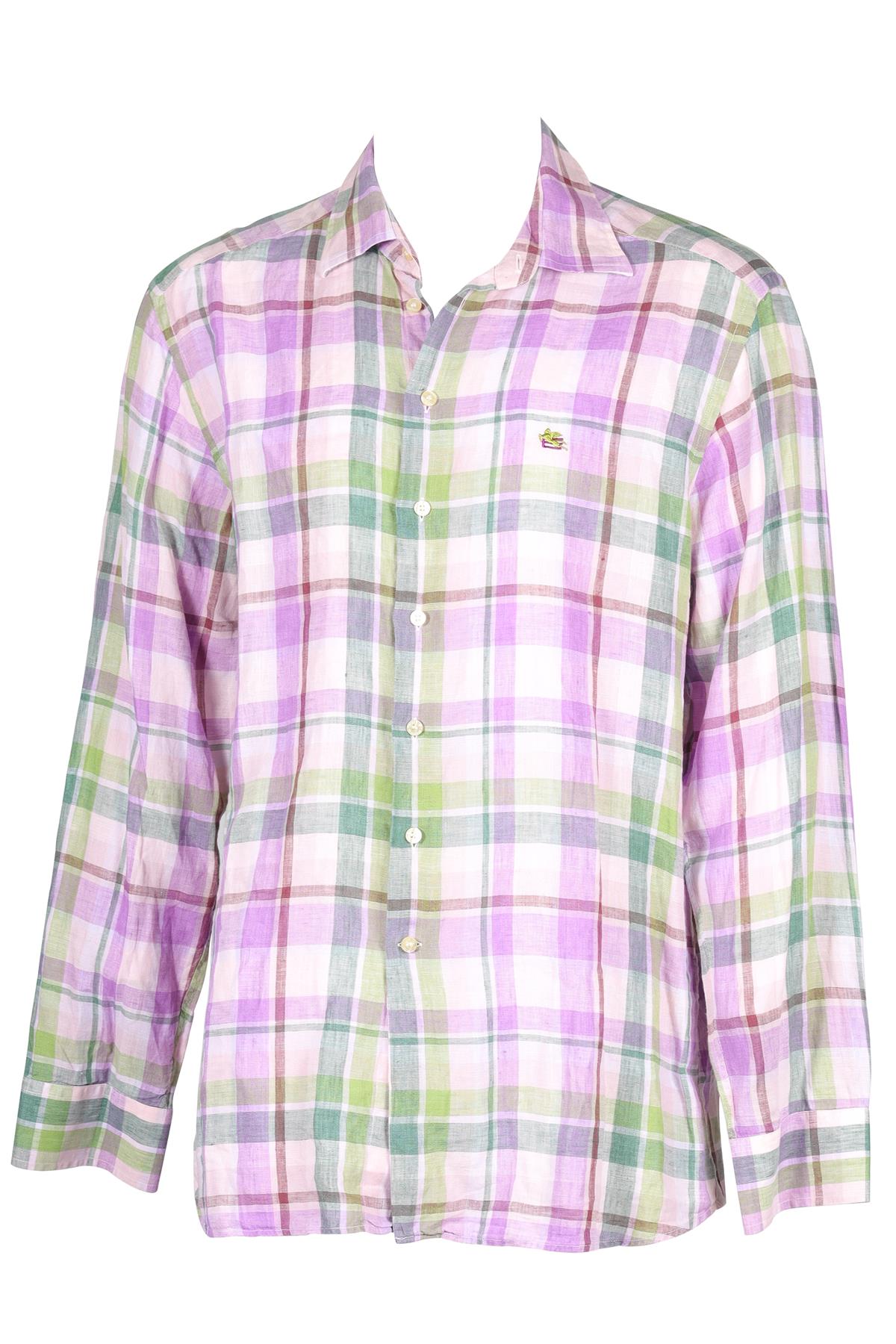 ETRO PINK MEN'S LINEN SHIRT IT 44 UK/US CHEST 34
