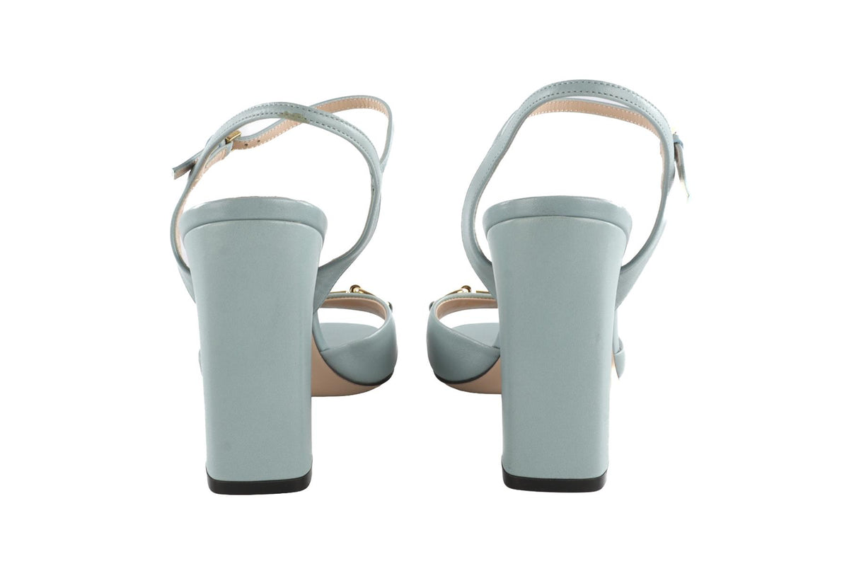 GUCCI BLUE LADY LEATHER SANDALS EU 39 UK 6 US 9