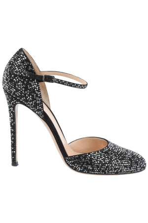 GIANVITO ROSSI BLACK CRYSTAL PUMPS EU 38 UK 5 US 8