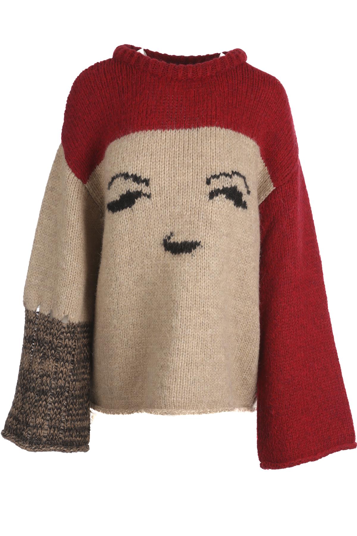 ALEXA CHUNG RED MOHAIR SWEATER SMALL