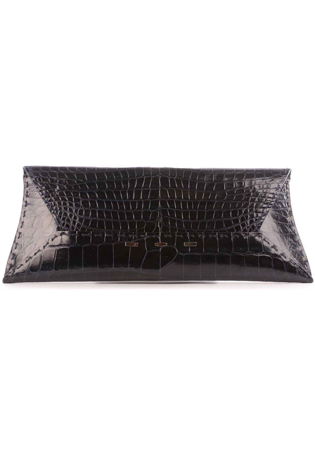 VBH NAVY CROCODILE CLUTCH