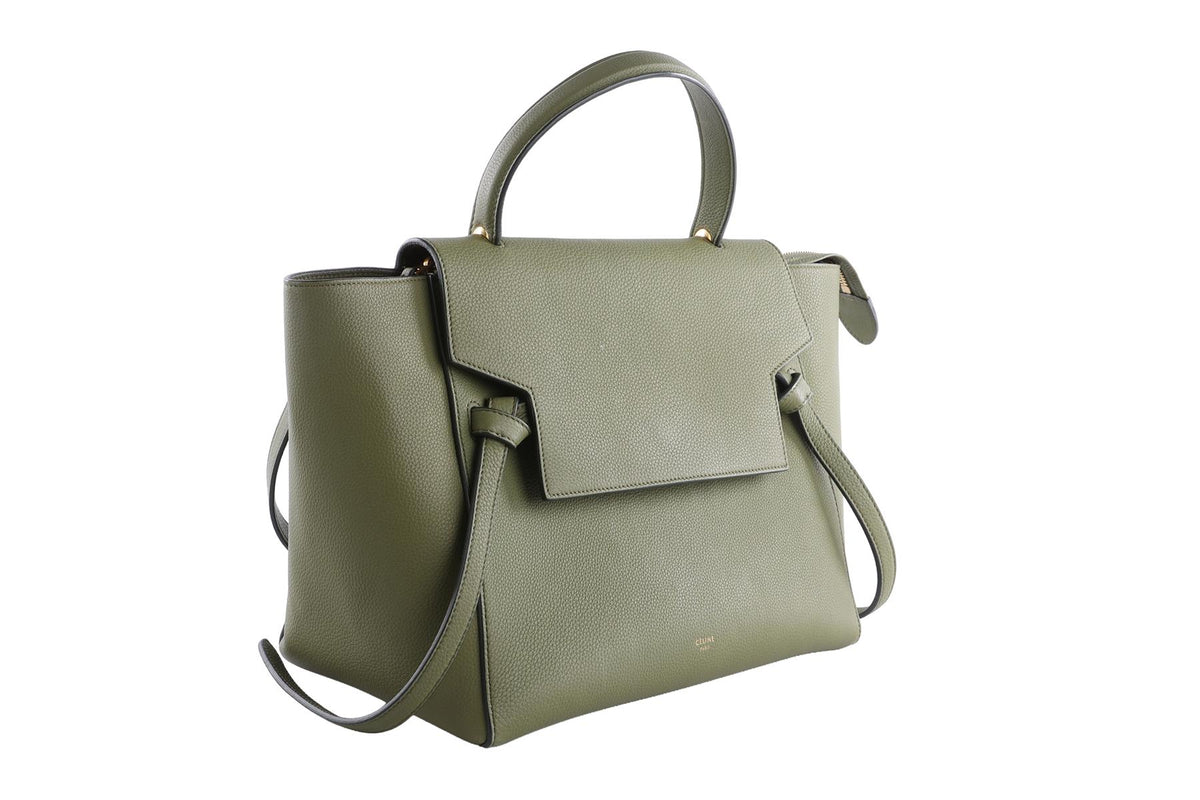 CELINE GREEN MICRO BELT LEATHER TOTE BAG