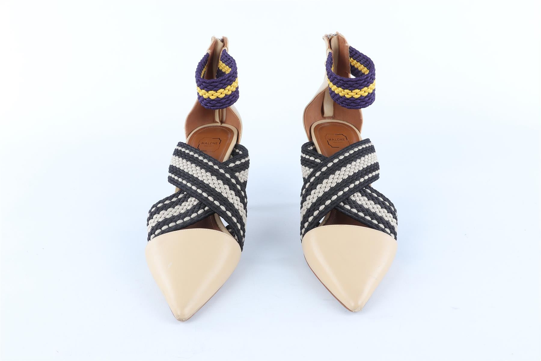 MALONE SOULIERS + ROKSANDA BEIGE LEATHER PUMPS EU 38.5 UK 5.5 US 8.5