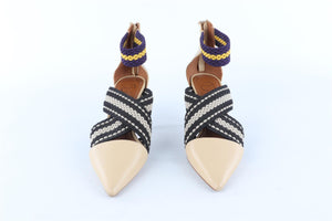 MALONE SOULIERS + ROKSANDA BEIGE LEATHER PUMPS EU 38.5 UK 5.5 US 8.5