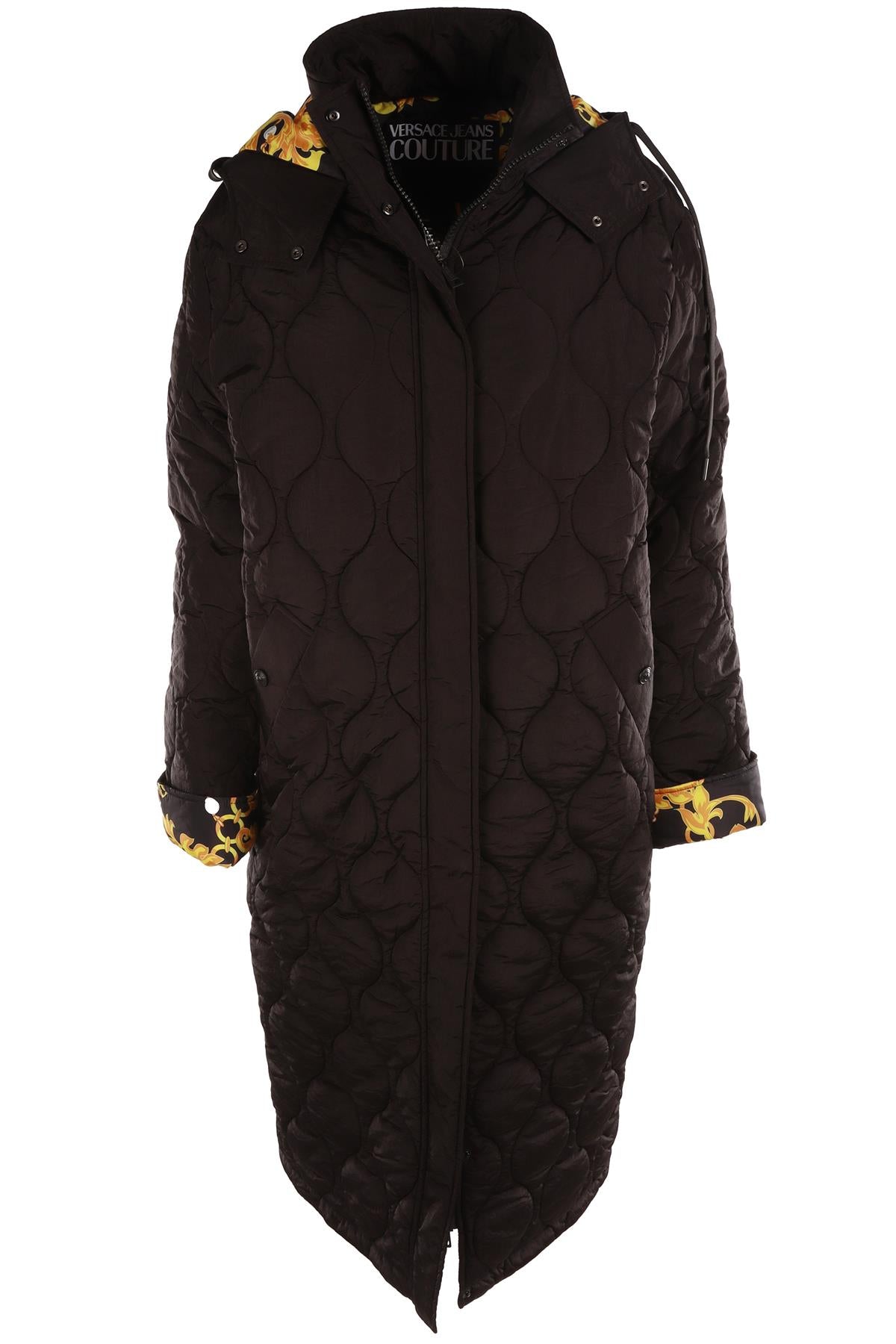 VERSACE JEANS COUTURE BLACK PADDED SHELL COAT IT 38 UK 6