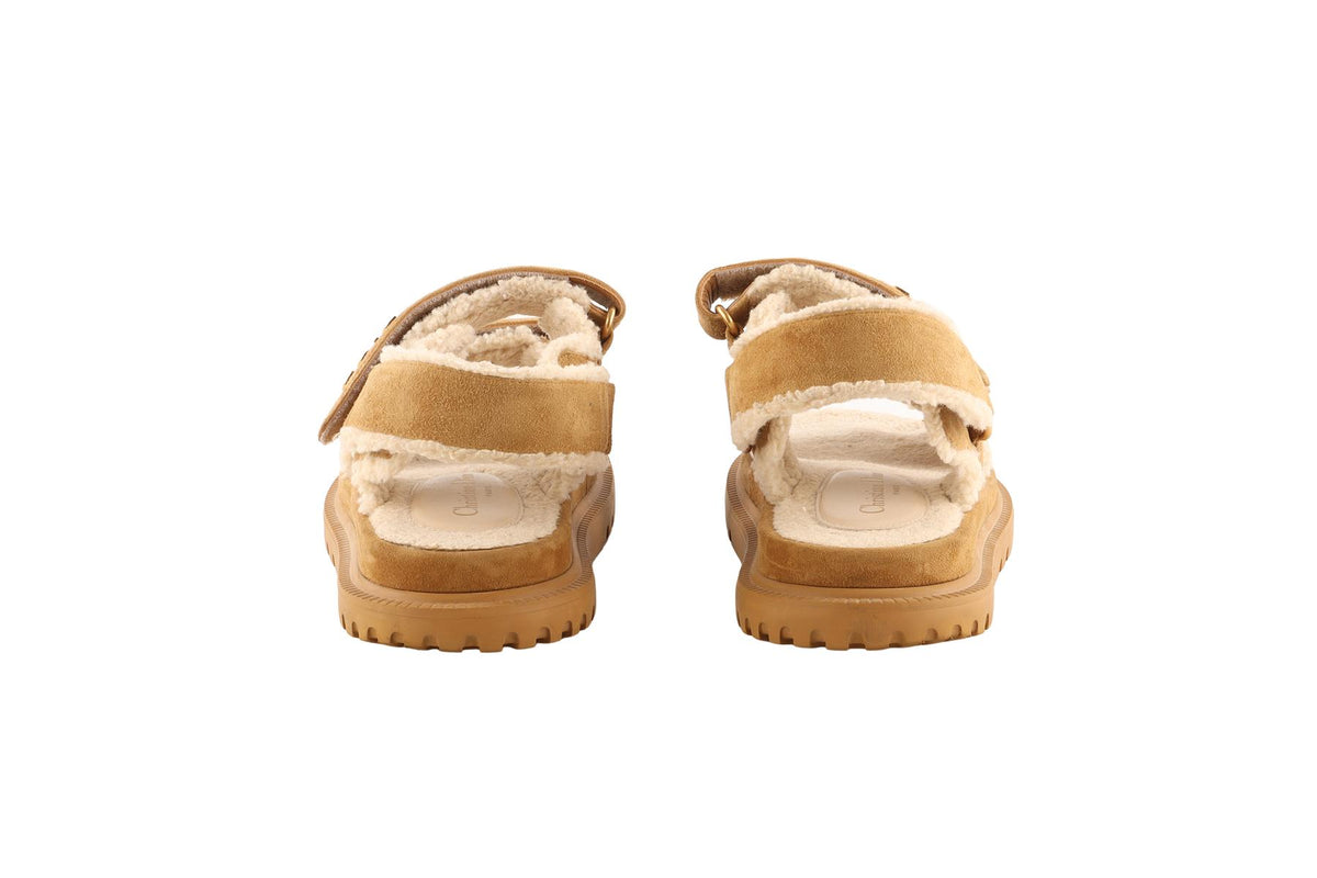 CHRISTIAN DIOR TAN DIORACT SUEDE SANDALS EU 38 UK 5 US 8