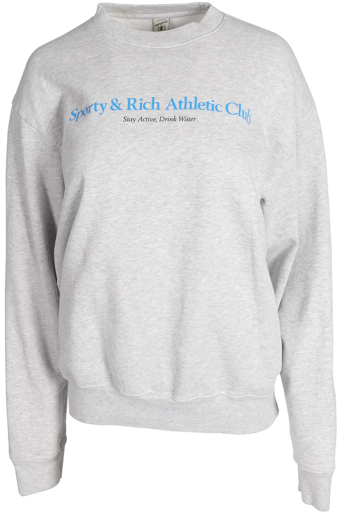 SPORTY & RICH GREY COTTON SWEATSHIRT SMALL