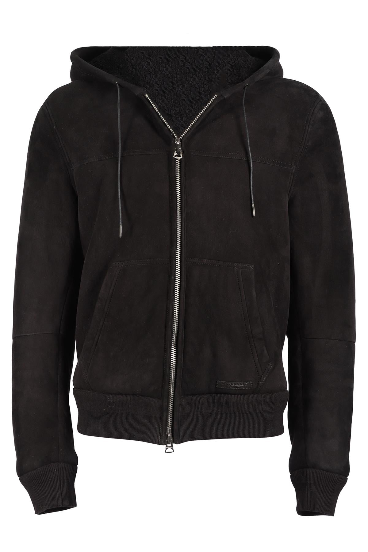 BURBERRY BRIT BLACK MEN'S SHEARLING AND SUEDE JACKET LARGE