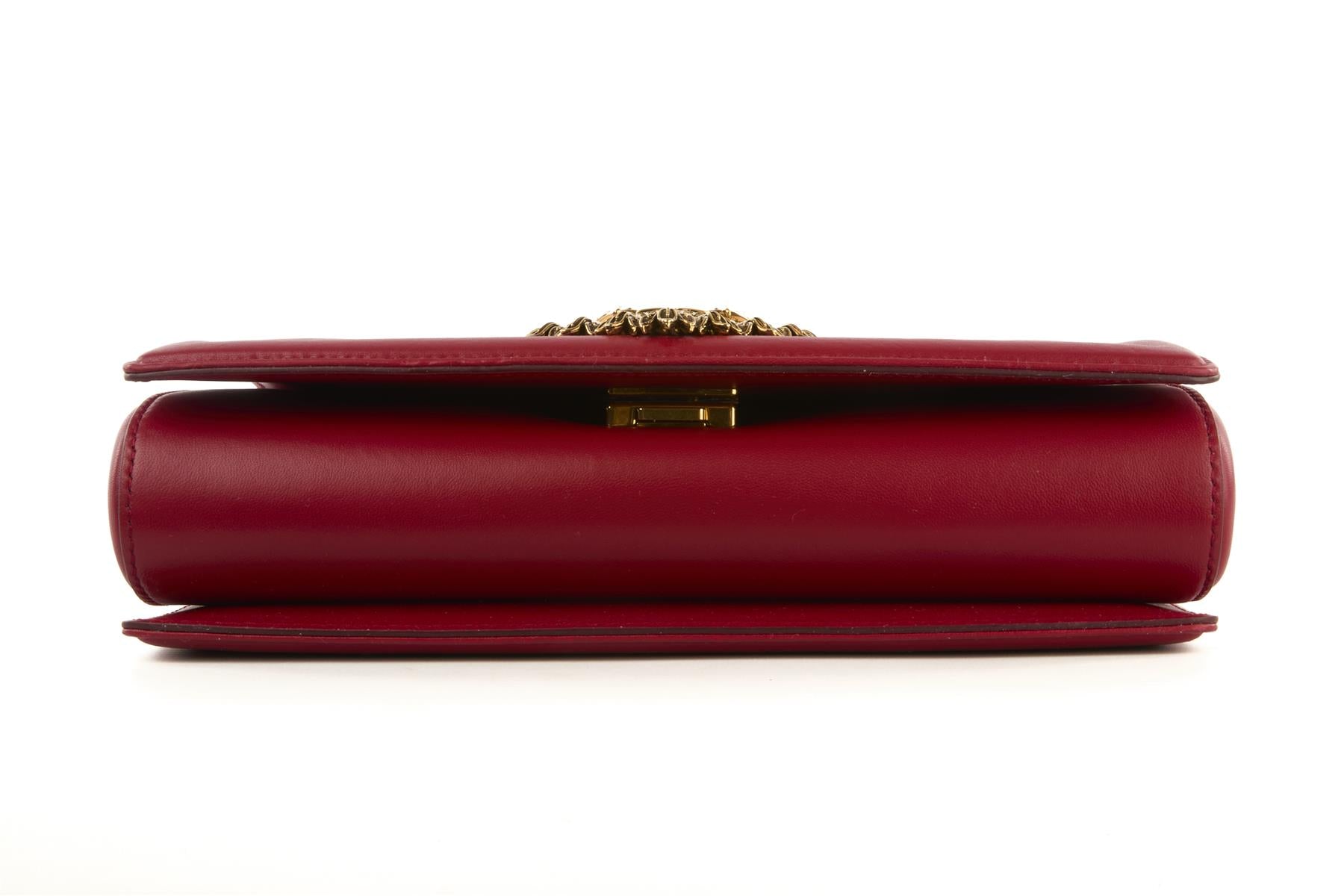 DOLCE & GABBANA RED DEVOTION LARGE LEATHER SHOULDER BAG