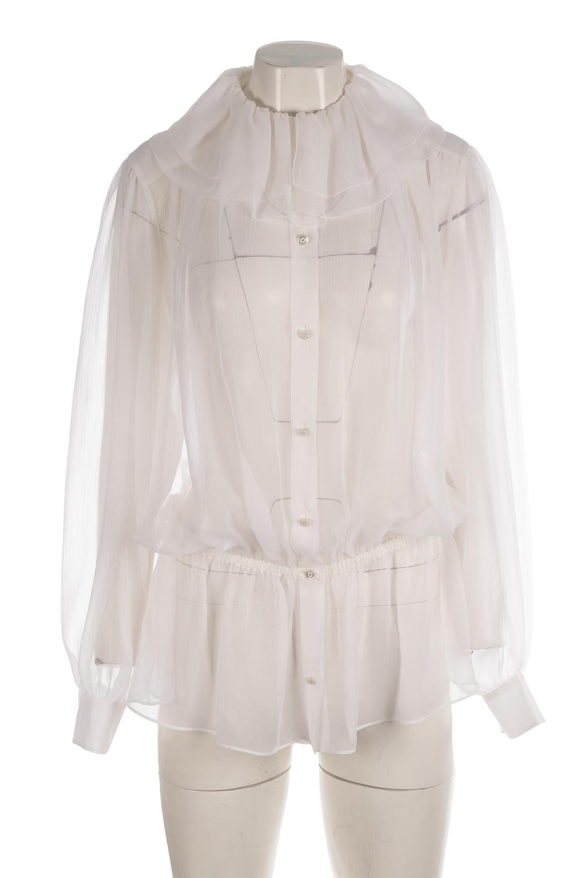 CHANEL WHITE 2025 SILK SHIRT FR 38 UK 10