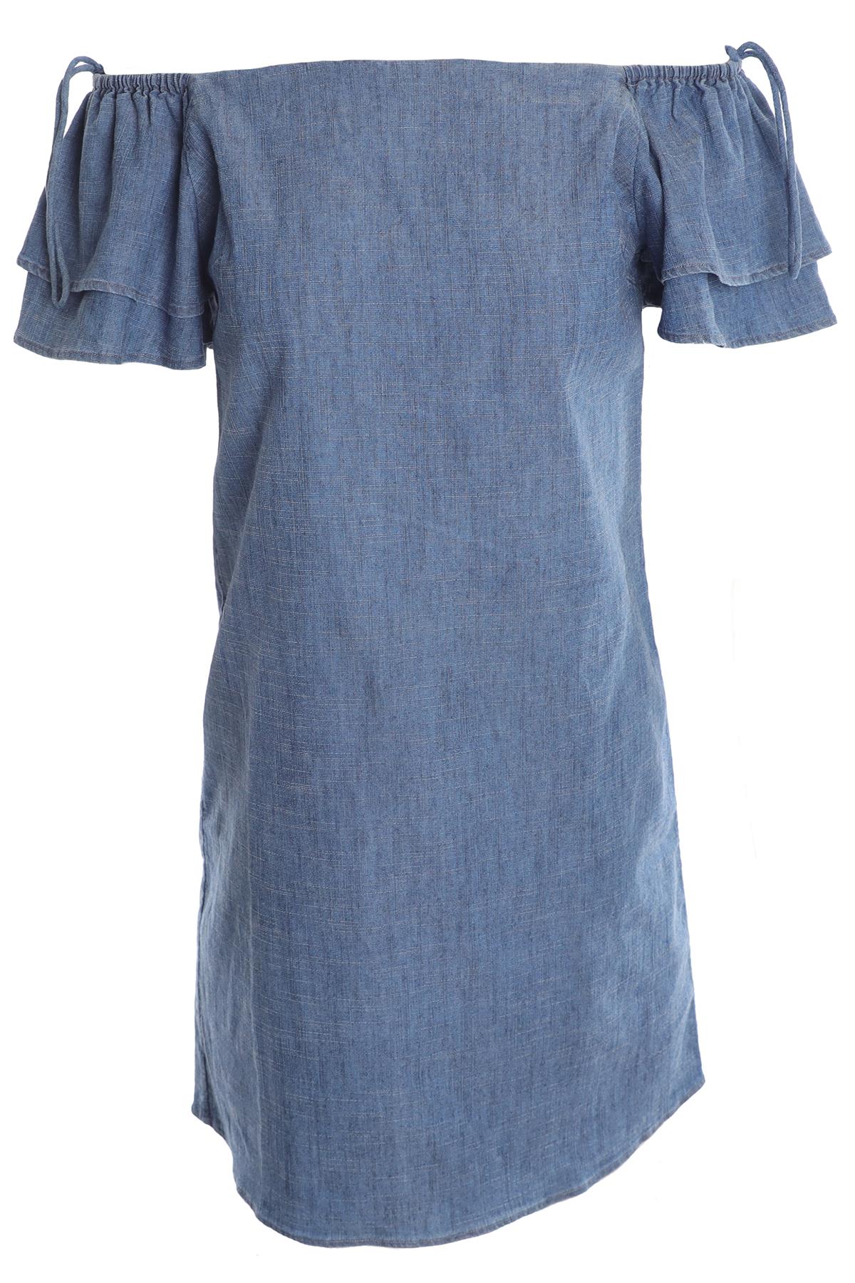 ALICE + OLIVIA BLUE DENIM MINI DRESS MEDIUM