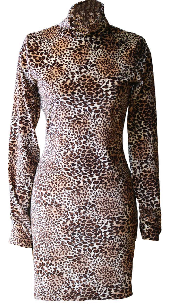 SPRWMN LEOPARD PRINT VELVET MINI DRESS LARGE