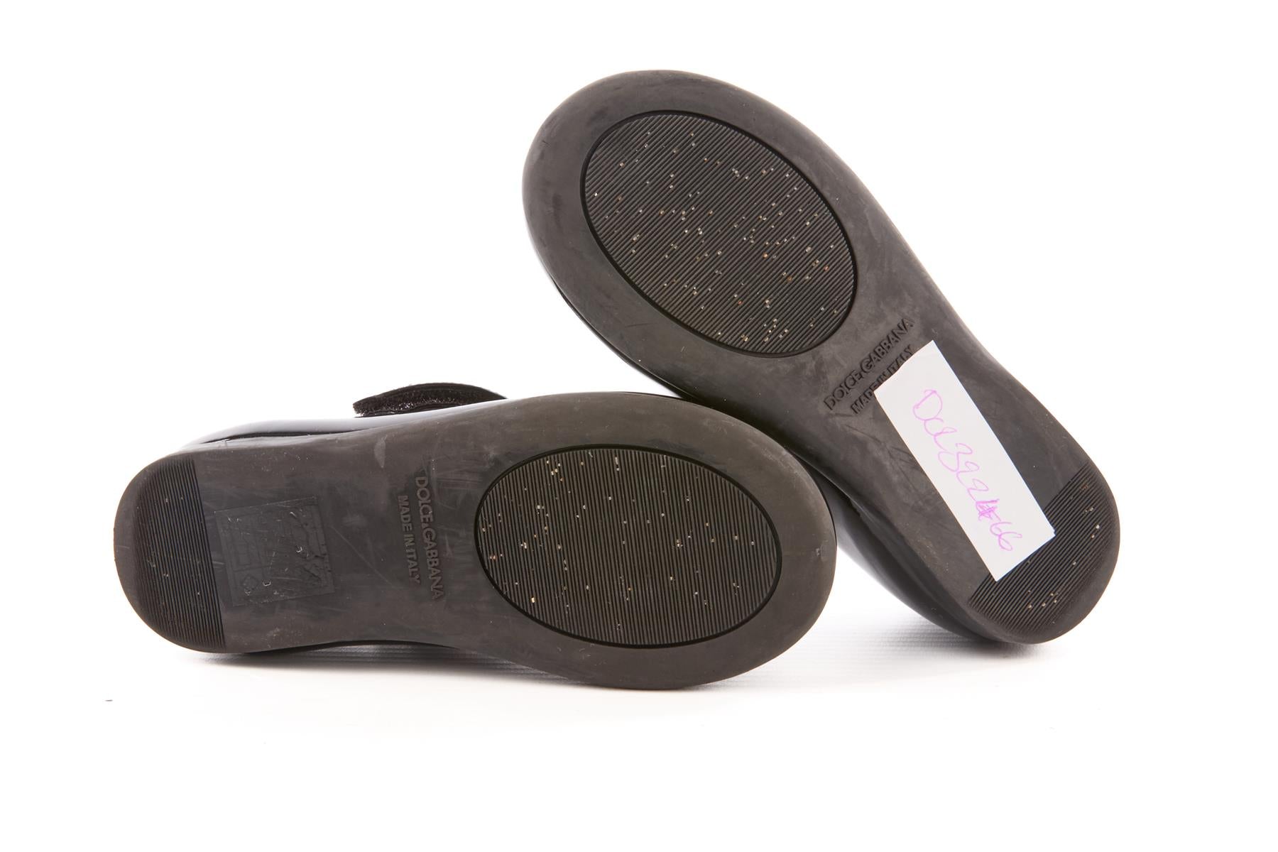 DOLCE & GABBANA BLACK KIDS GIRLS BALLET FLATS EU 23 UK 6 US 7