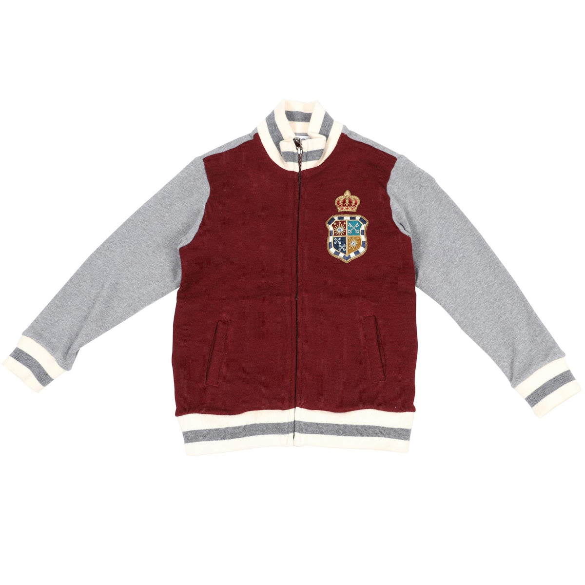 DOLCE & GABBANA RED, GREY AND CREAM KIDS BOYS WOOL BLEND JACKET 4 YEARS