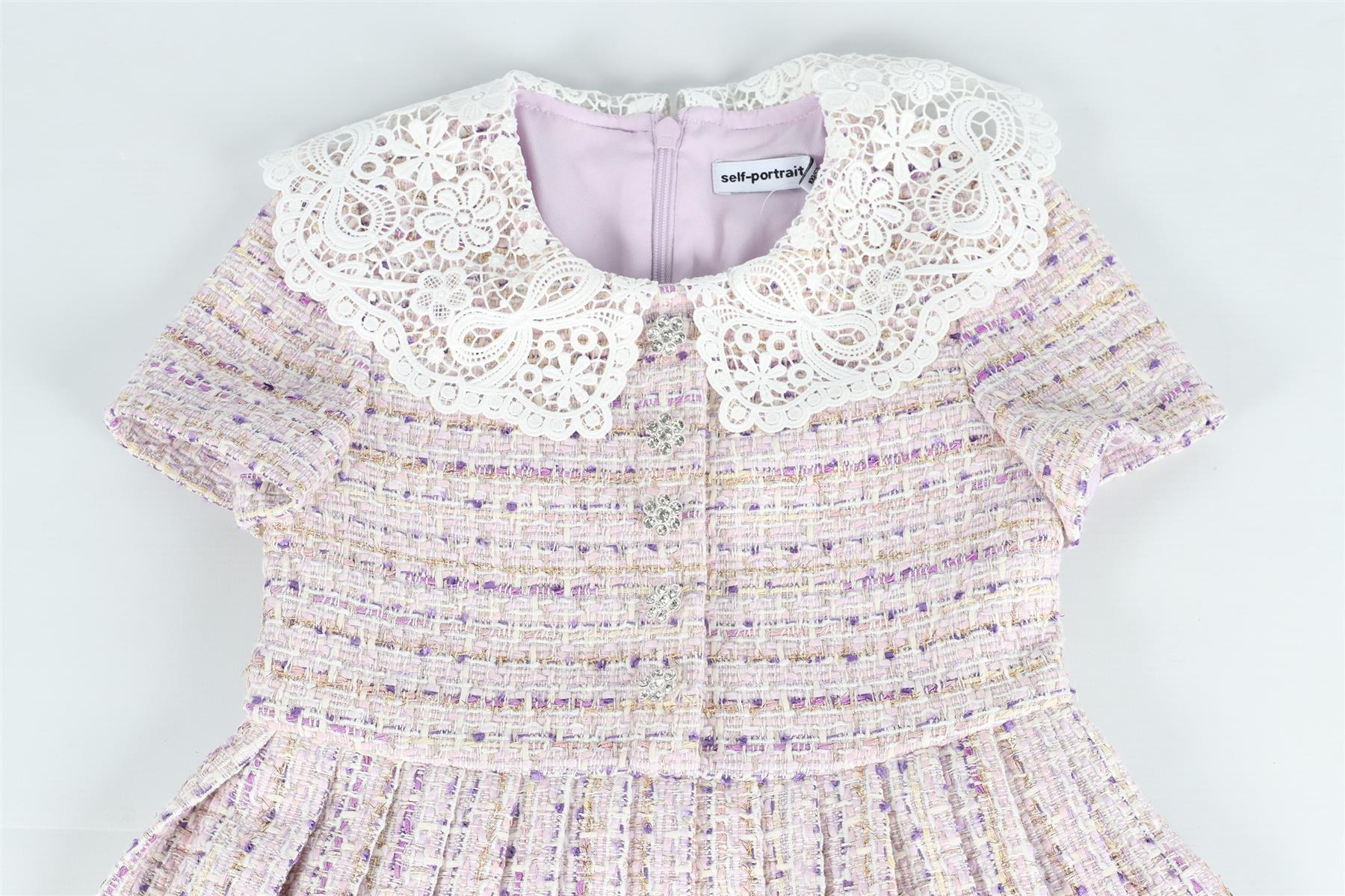 SELF-PORTRAIT PURPLE KIDS GIRLS TWEED DRESS 4-5 YEARS