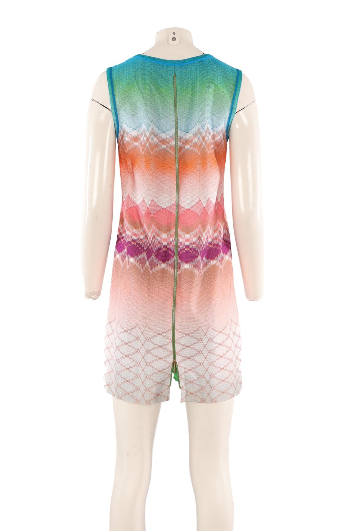 MISSONI MULTI SILK MINI DRESS IT 42 UK 10