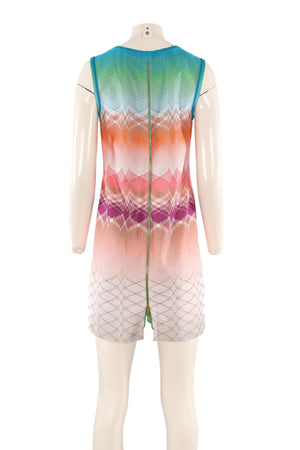 MISSONI MULTI SILK MINI DRESS IT 42 UK 10