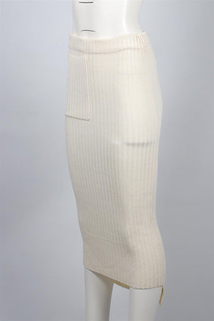 JOSEPH CREAM WOOL MIDI SKIRT SMALL