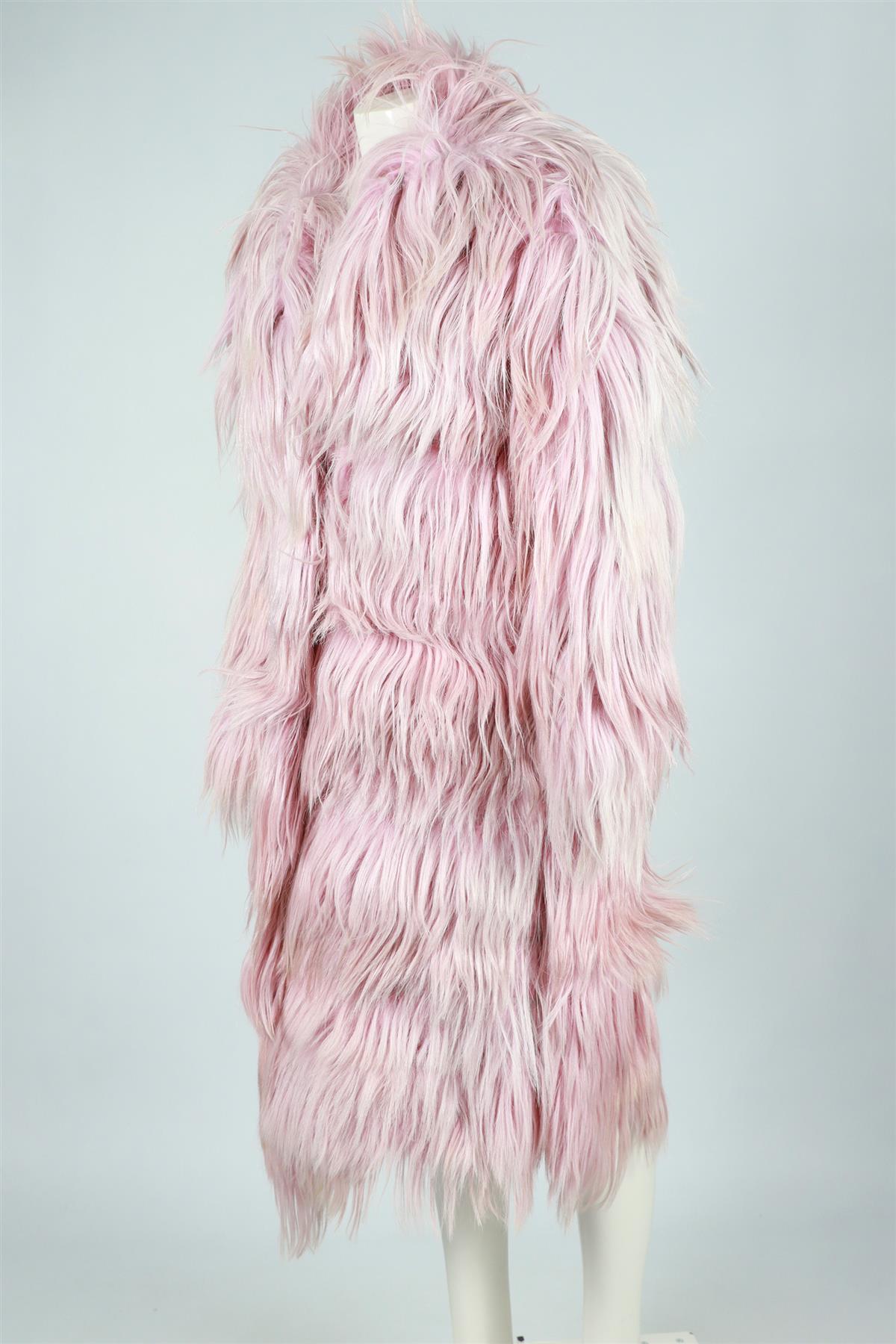 GUCCI PINK 2001 KIDASSIA GOAT FUR COAT IT 42 UK 10