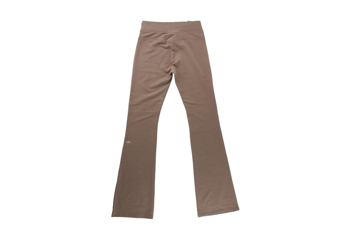 ALO YOGA BROWN COTTON FLARED PANTS XSMALL