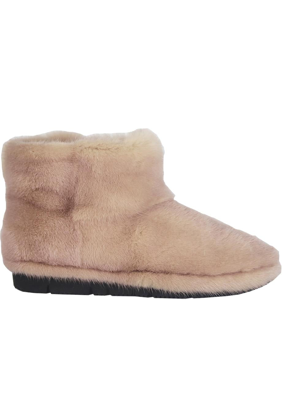 VIZALI SHEARLING LINED MINK FUR ANKLE BOOTS EU 39 UK 6 US 9