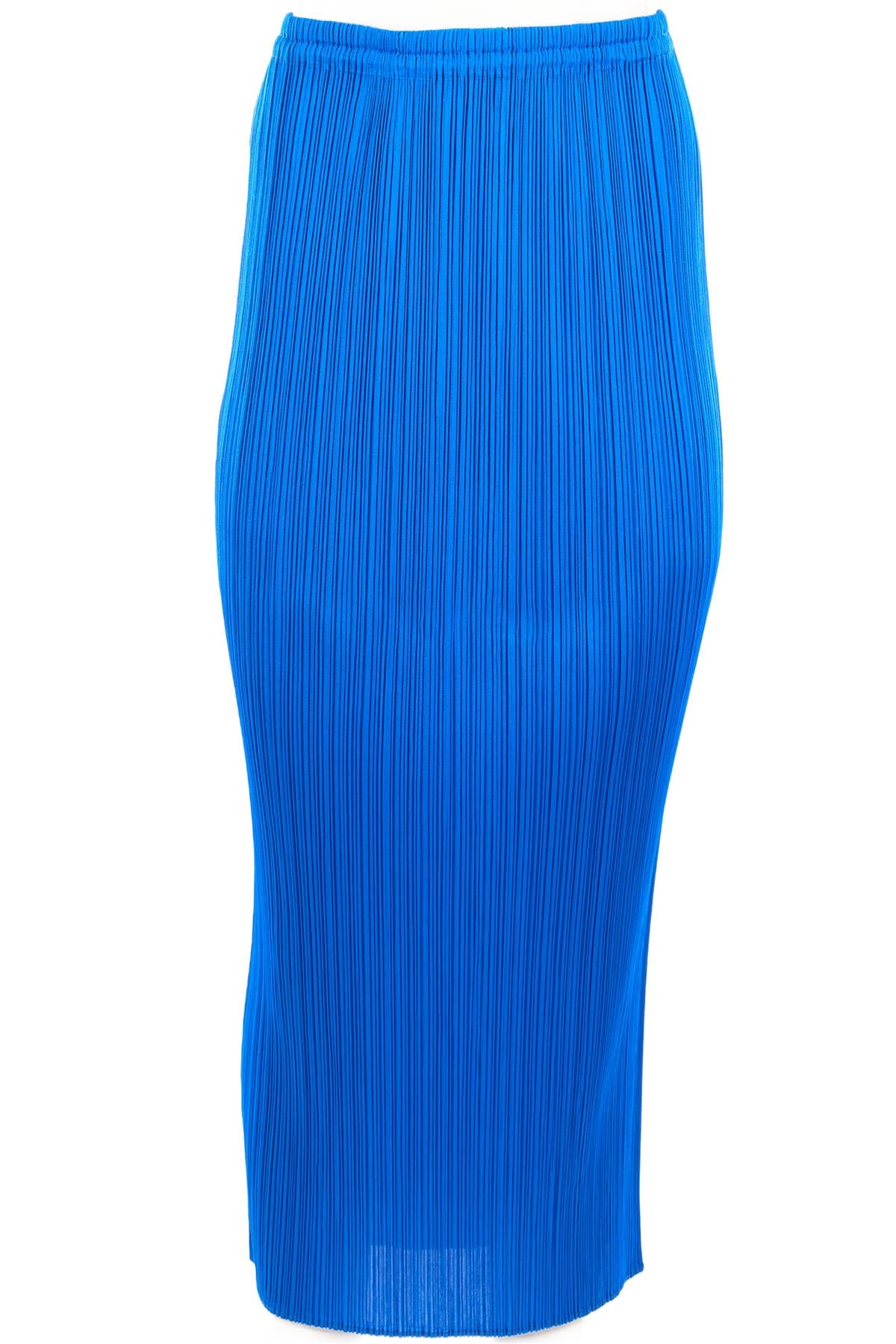 PLEATS PLEASE ISSEY MIYAKE BLUE MIDI SKIRT UK 12