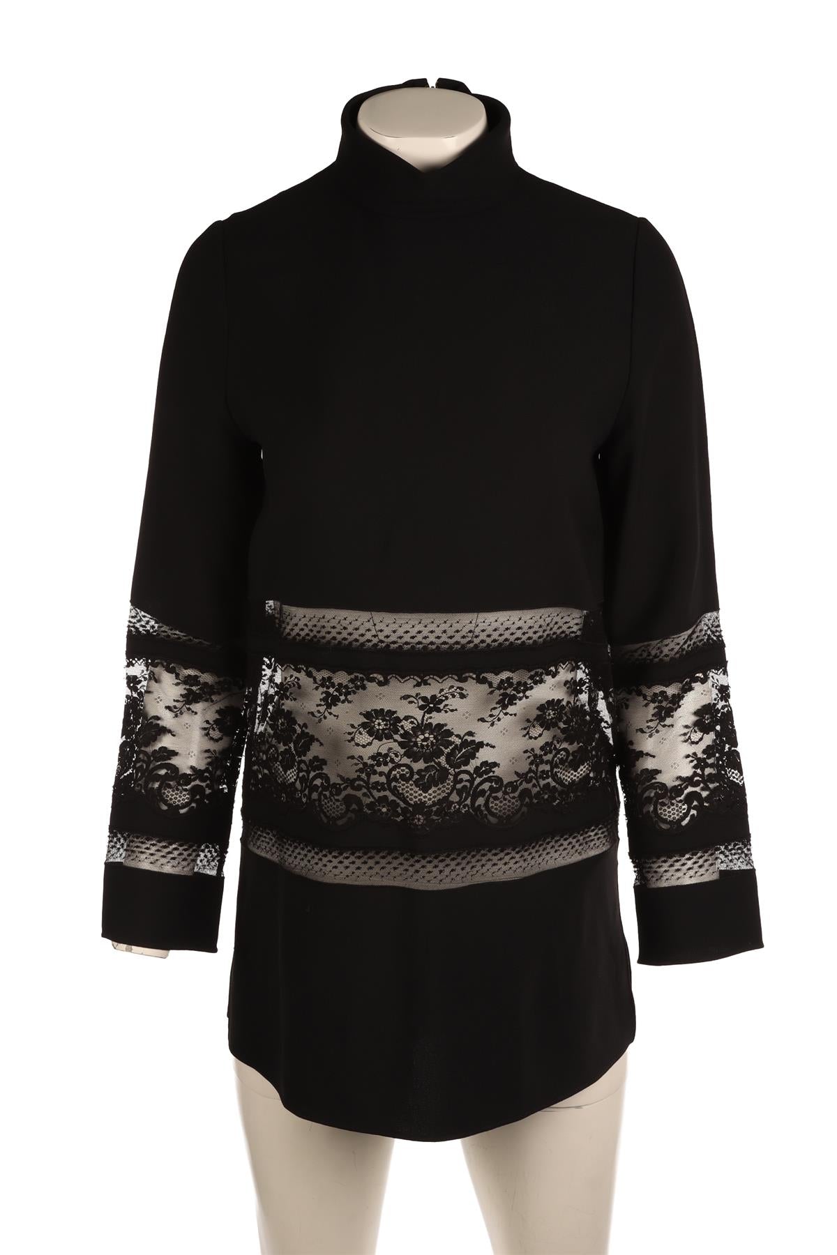 CHLOÉ BLACK CREPE TOP FR 34 UK 6
