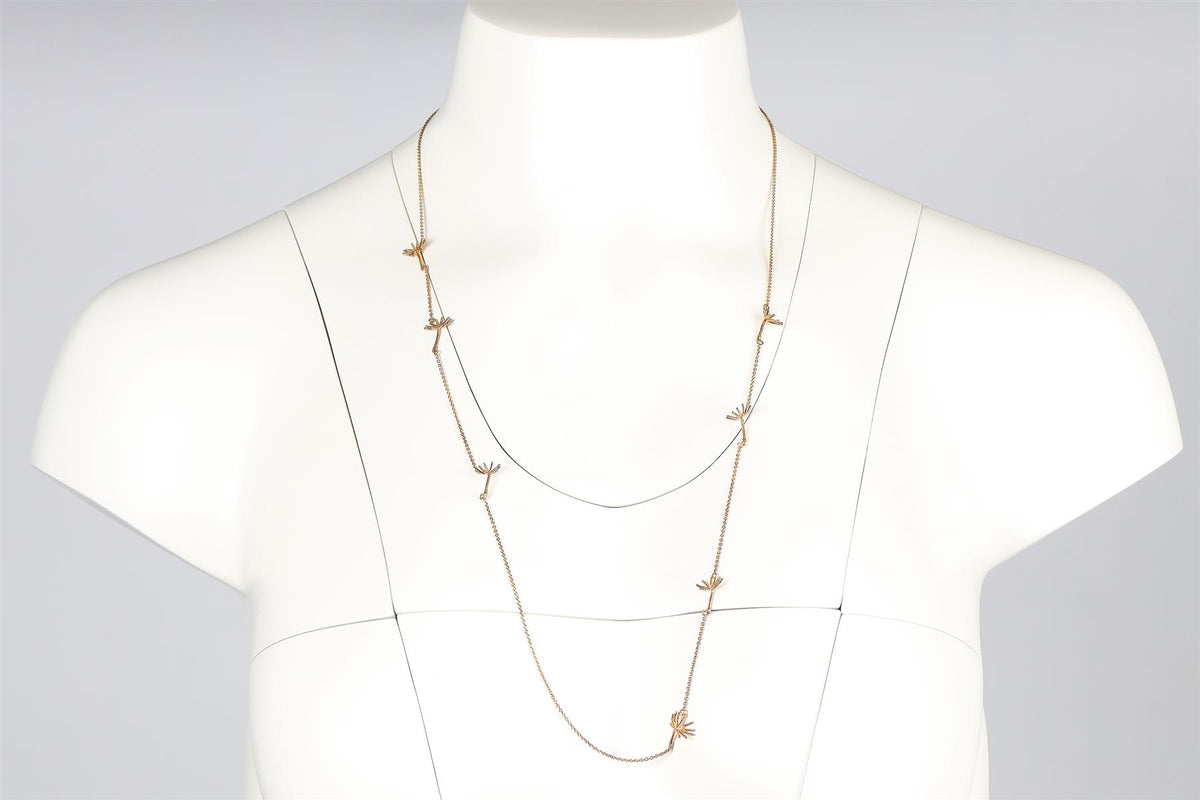 SOPHIA WEBSTER + ALEX MONROE DANDELION GOLD PLATED CHAIN NECKLACE