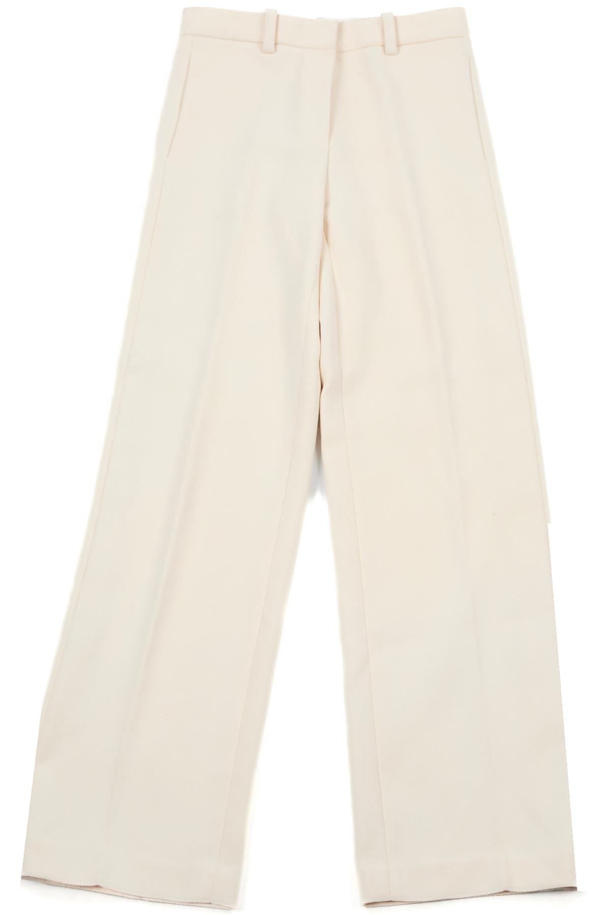 TORY BURCH CREAM WOVEN STRAIGHT LEG PANTS US 2 UK 6