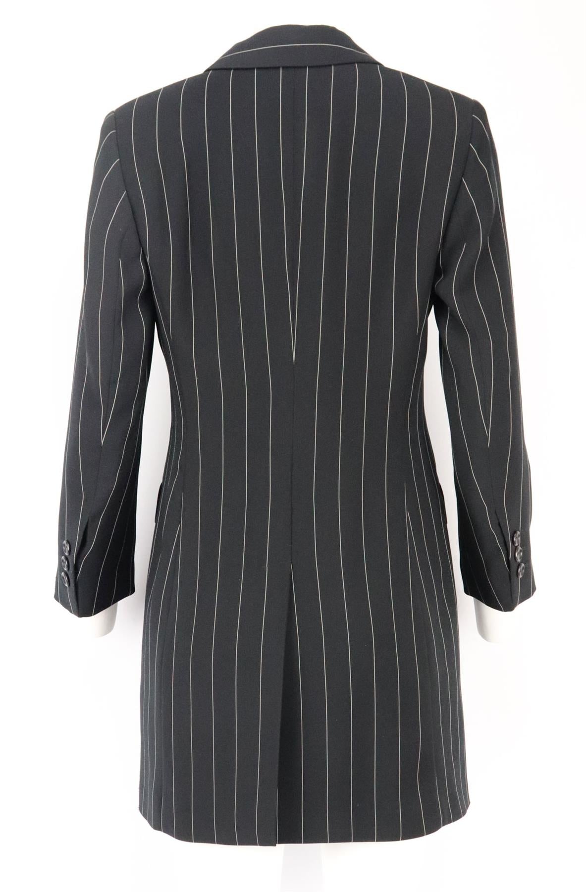 APRIORI VINTAGE PINSTRIPED WOVEN BLAZER UK 12