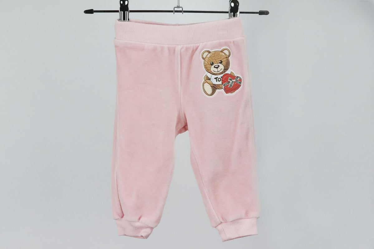 MOSCHINO BABY GIRLS LOGO VELOUR TRACKSUIT 6-9 MONTHS