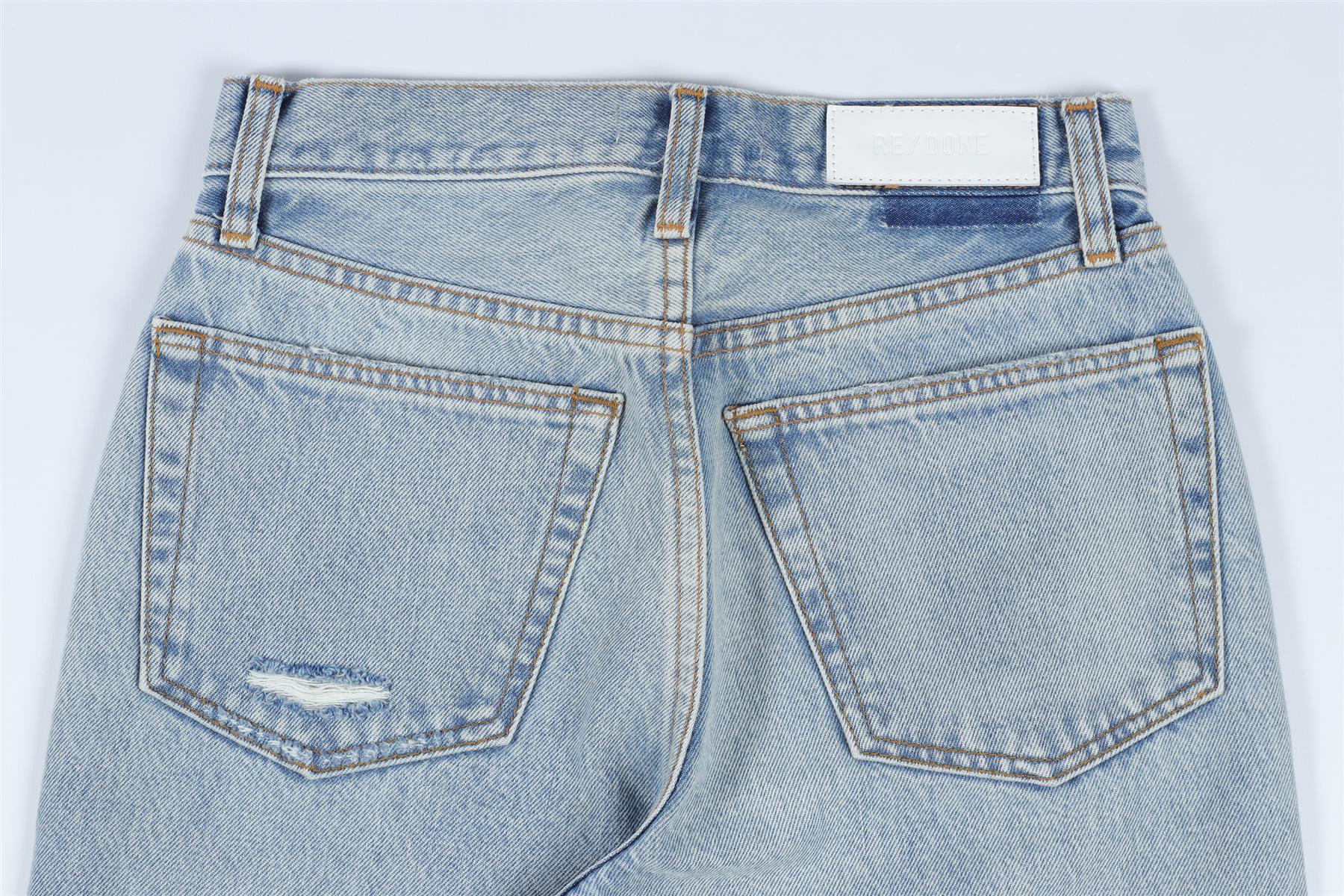 RE/DONE BLUE HIGH RISE STRAIGHT LEG JEANS W24 UK 6