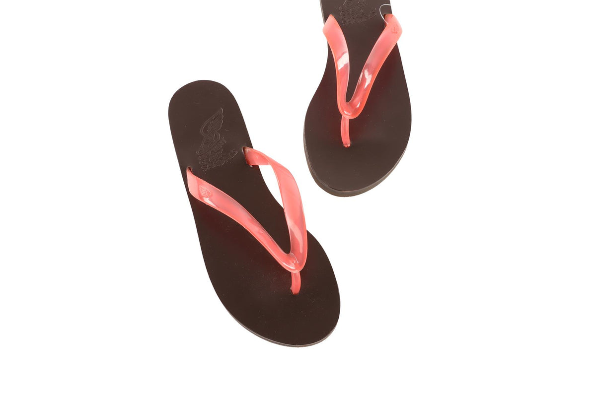 ANCIENT GREEK SANDALS RED RUBBER FLIP FLOPS EU 39 UK 6 US 9