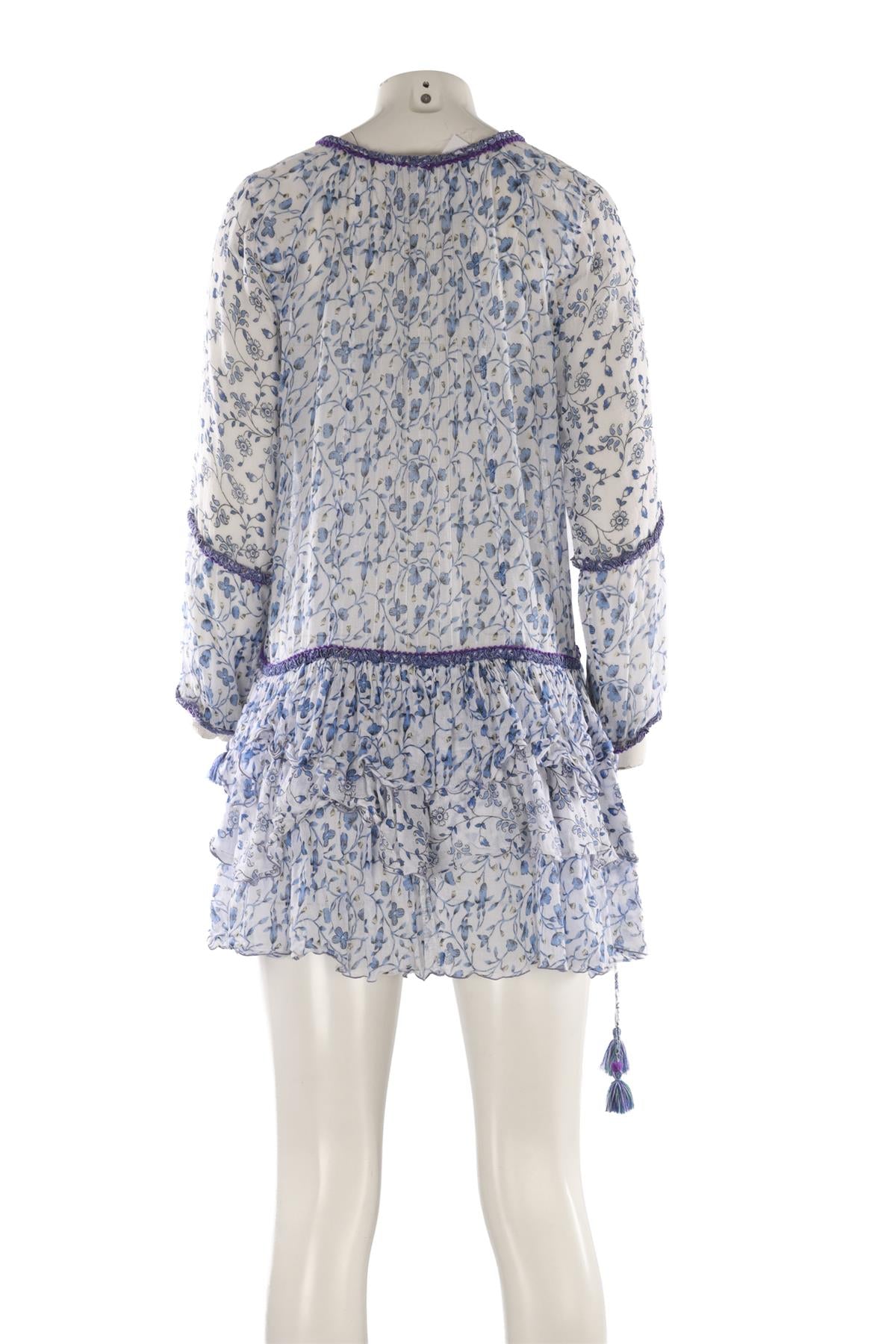 POUPETTE ST BARTH BLUE COTTON MINI DRESS MEDIUM