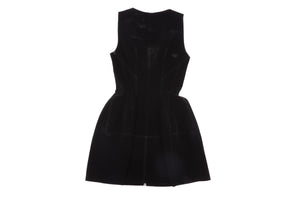 AZZEDINE ALAÏA BLACK VELVET MINI DRESS FR 38 UK 10