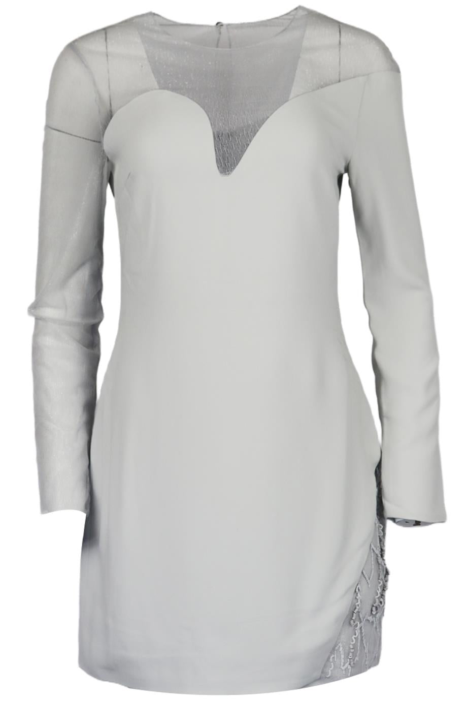 CUSHNIE ET OCHS EMBELLISHED TULLE AND CREPE MINI DRESS US 8 UK 12