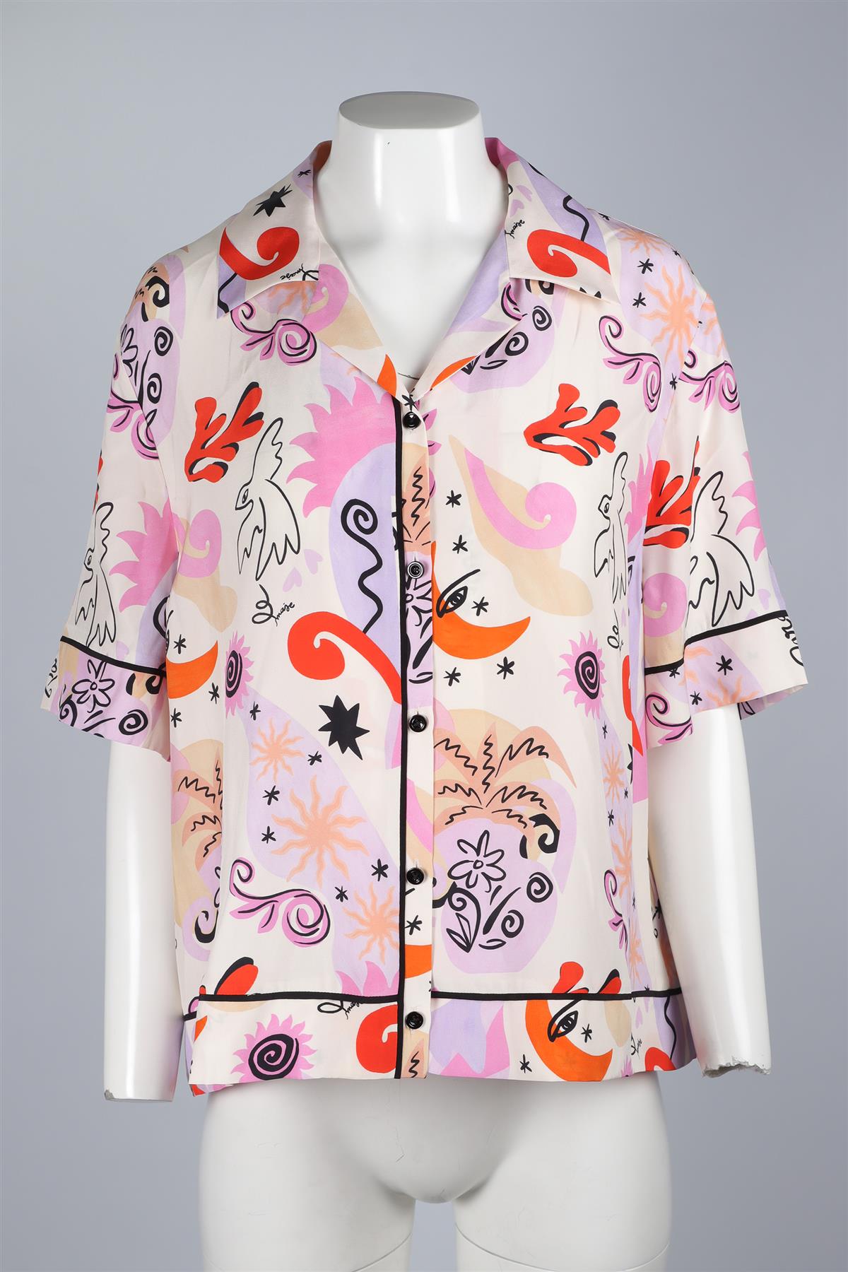 MAJE MULTI SILK SHIRT UK 12