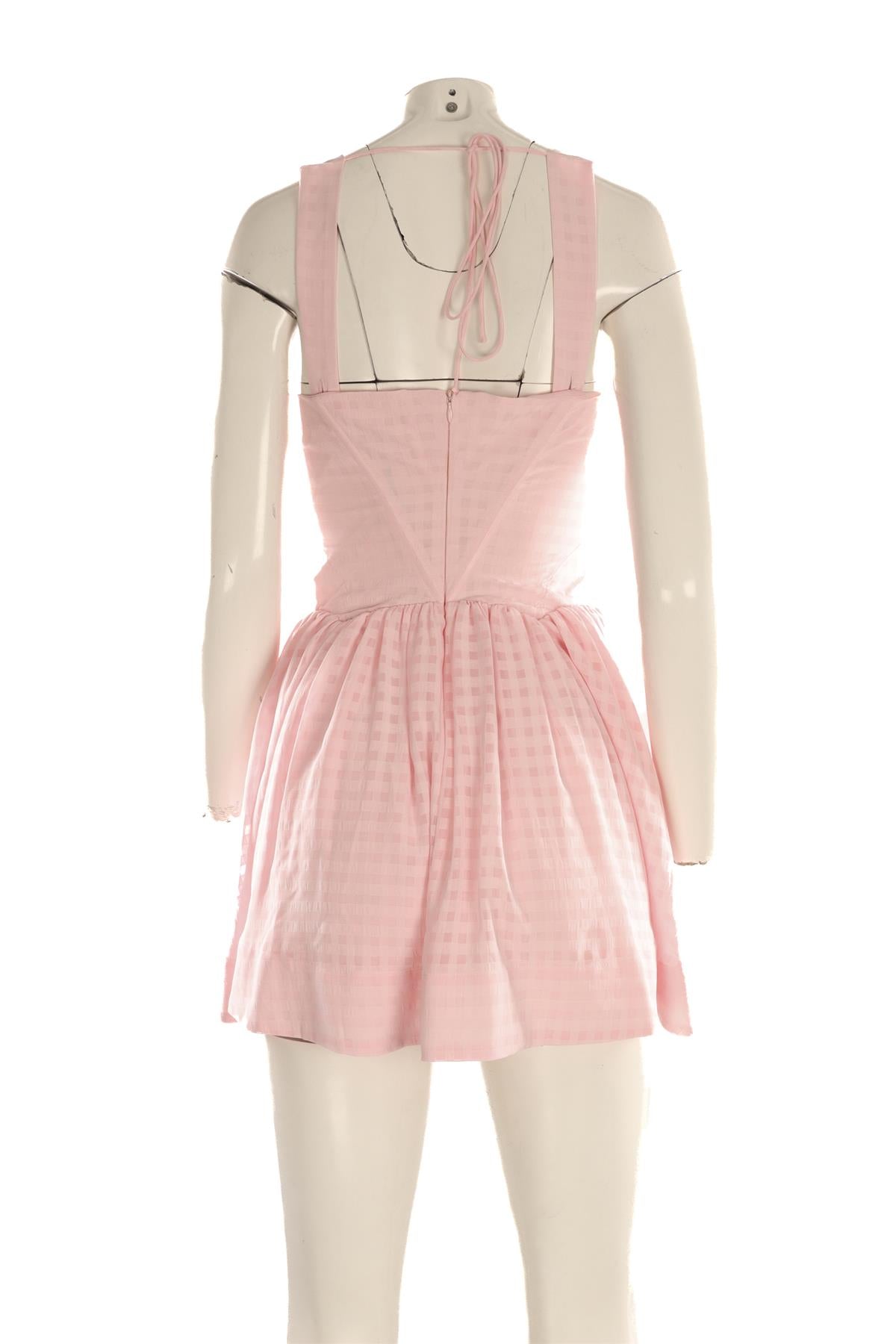FOR LOVE & LEMONS PINK SATIN MINI DRESS XSMALL