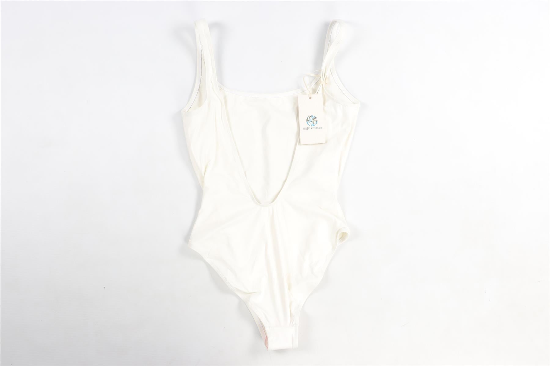 ALBERTA FERRETTI CREAM SWIMSUIT UK 10