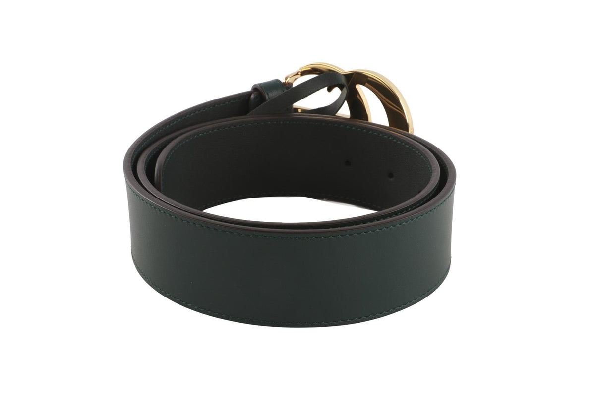 GUCCI GREEN GG LEATHER WAIST BELT 80CM