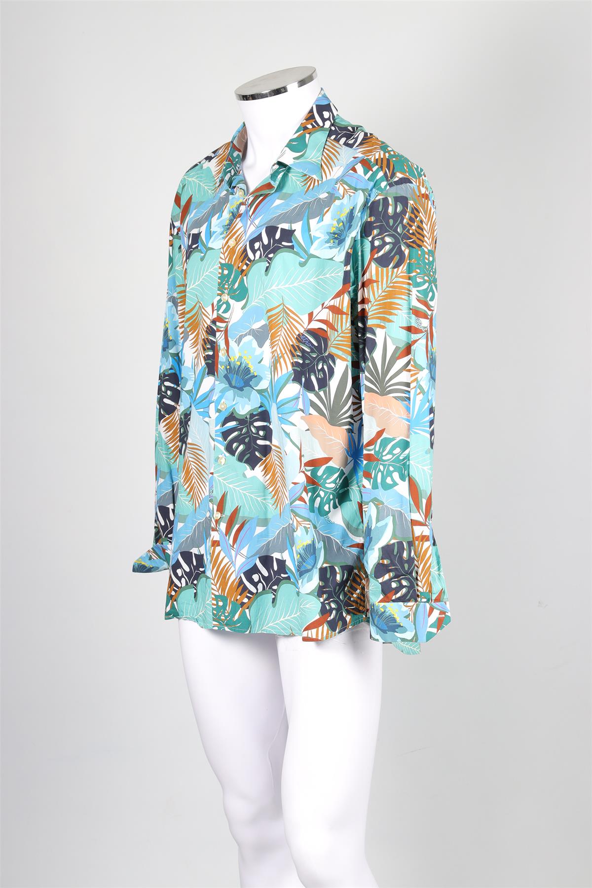 ETRO GREEN MEN'S COTTON SHIRT IT 44 UK/US CHEST 34