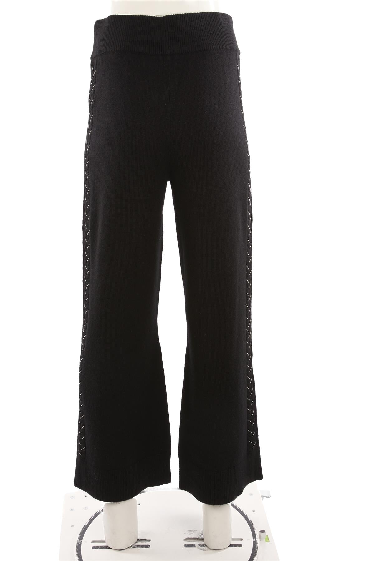 MAX & MOI BLACK WOOL STRAIGHT LEG PANTS LARGE