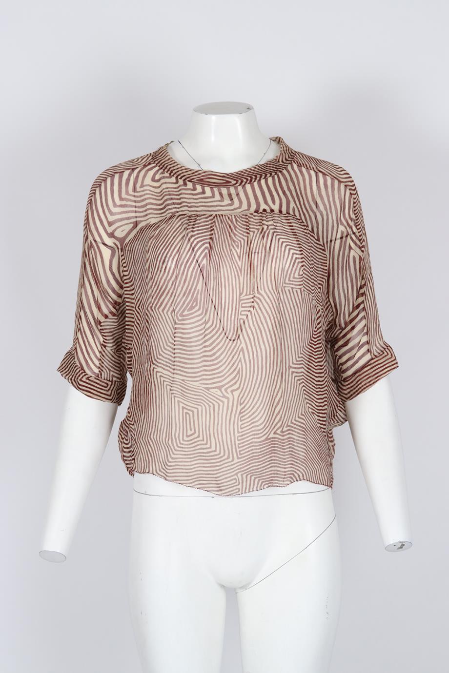 ISABEL MARANT ÉTOILE PRINTED SILK TOP FR 34 UK 6