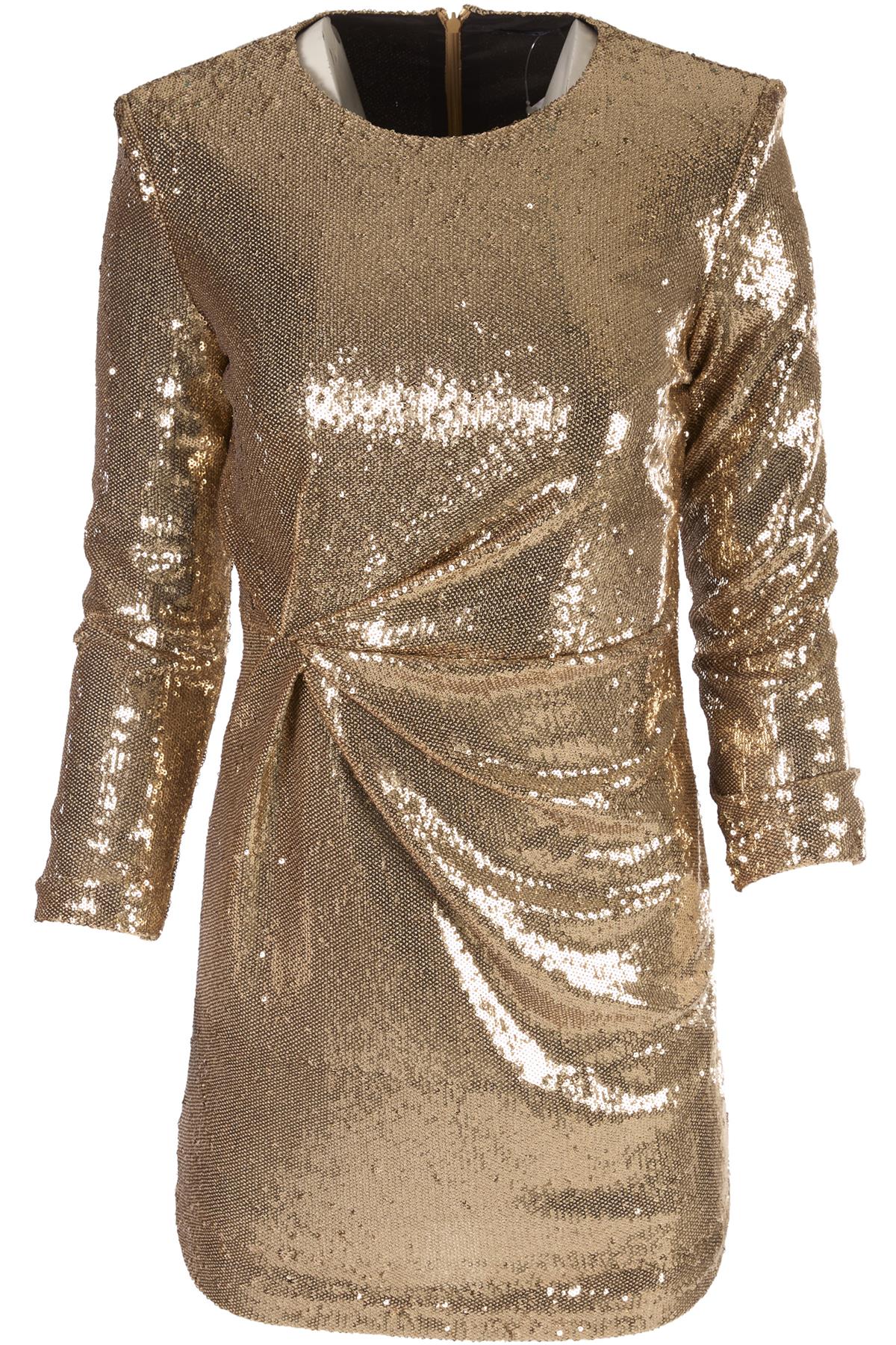 P.A.R.O.S.H GOLD SEQUIN MINI DRESS XSMALL