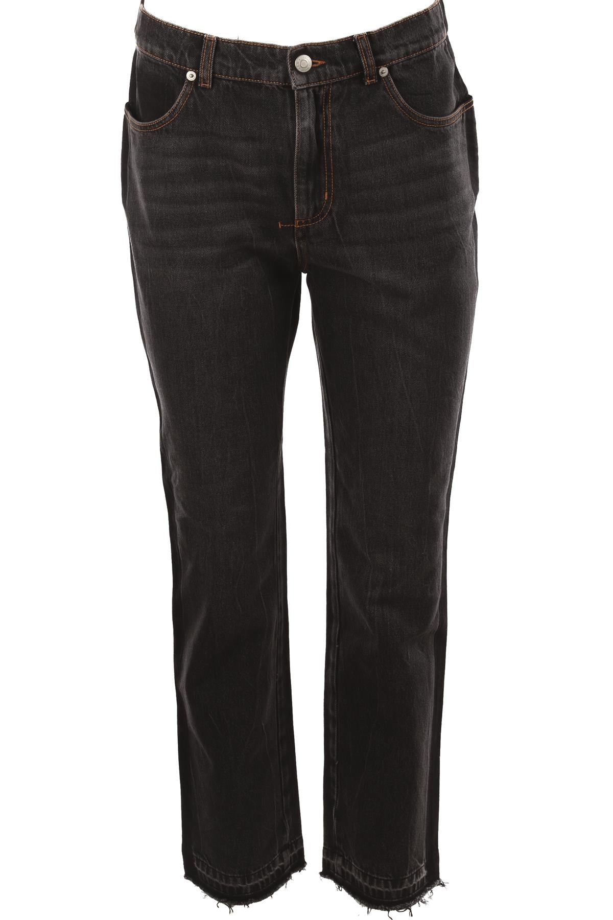 ALEXANDER MCQUEEN BLACK HIGH RISE STRAIGHT LEG JEANS W29