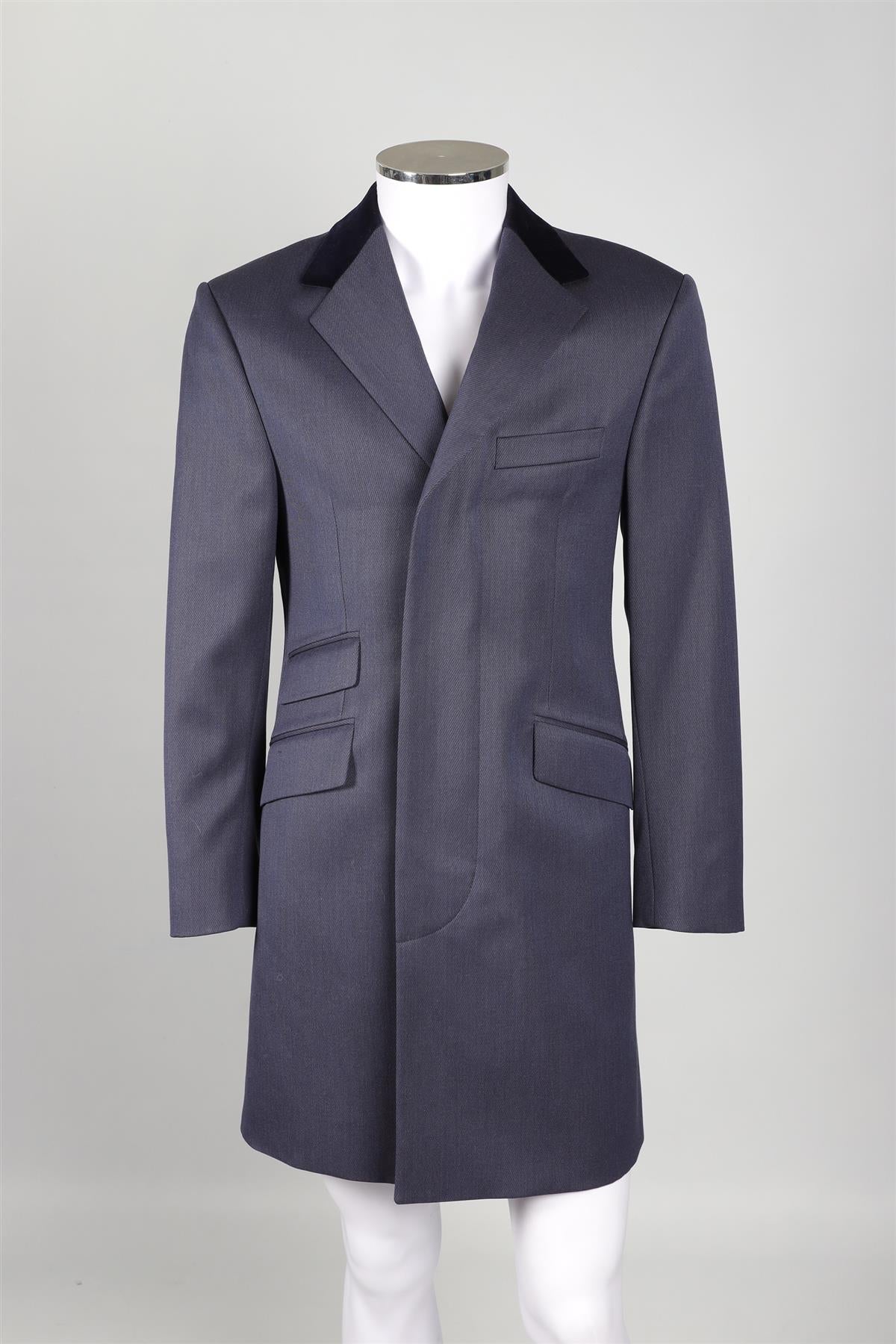 THOM SWEENEY NAVY MEN'S WOOL COAT LARGE