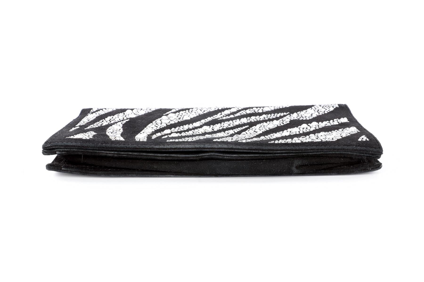 ROBERTO CAVALLI BLACK SUEDE CLUTCH